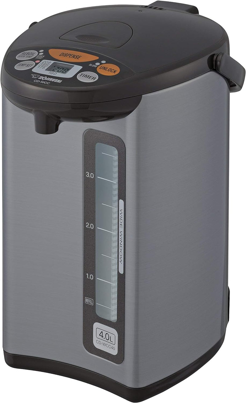 Zojirushi CD-WCC40 Micom Water Boiler & Warmer, Silver (Renewed)