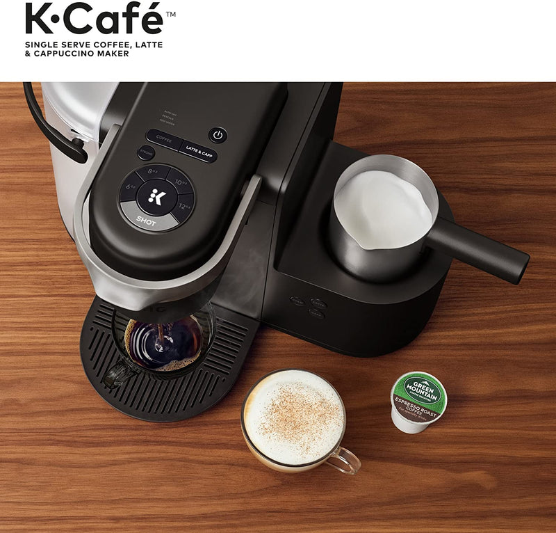 Keurig K-Cafe Single Serve K-Cup Coffee, Latte and Cappuccino Maker, Dark Charcoal