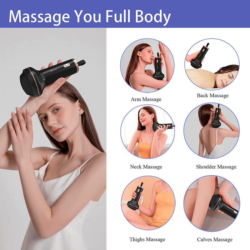 Handheld Cellulite Massager, Body Sculpting Machine, Rechargeable & Cordless, Stomach Fat Massager With 8 Massage Heads 2 Mesh Covers, Massage Abdominal Belly Thighs Butt Neck for Women Men at Home