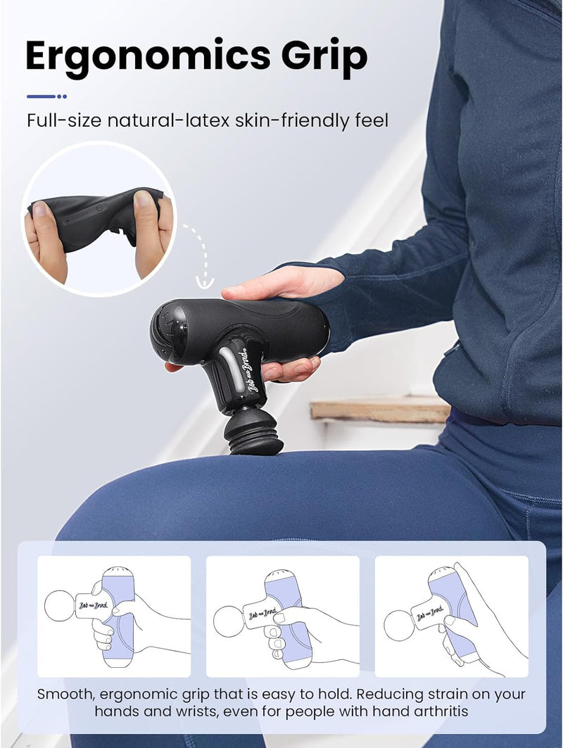 BOB AND BRAD Q2 Mini Massage Gun, Pocket-Sized Deep Tissue Massager Gun, Portable Percussion Muscle Massager Gun, Ultra Small & Quiet Muscle Massage Gun with Carry Case, FSA and HSA Eligible