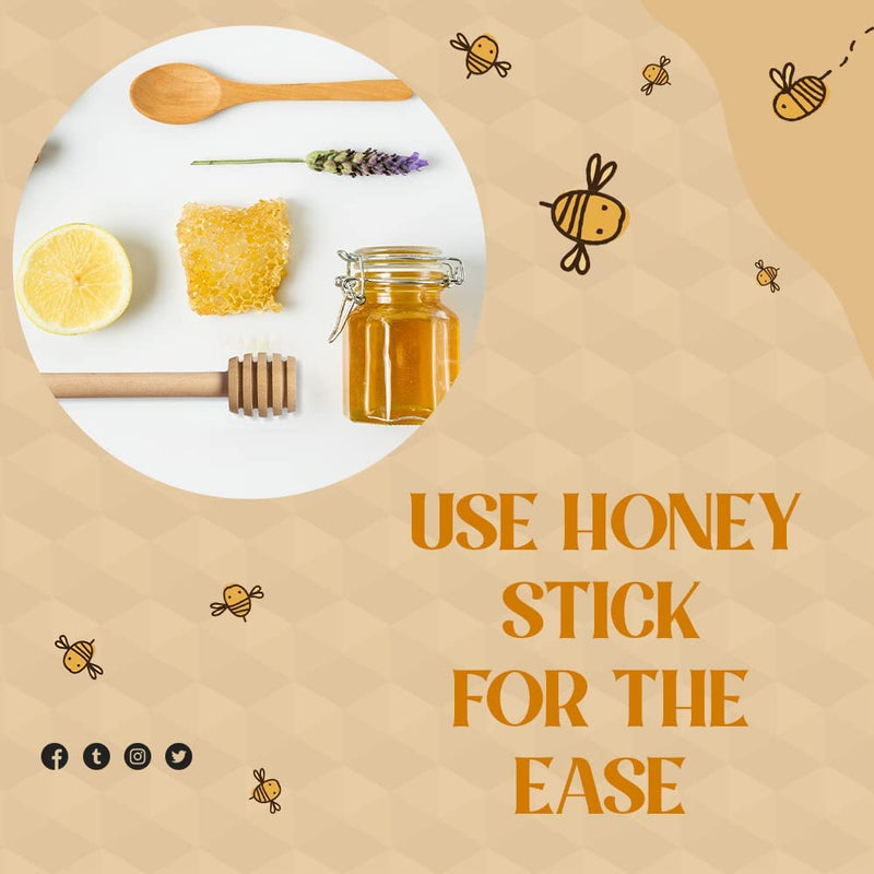 20 PCs Honey Dipper Sticks - 3-inch Wooden Honeycomb Stirrers for Honey Jar - Wedding Party Favors, Charcuterie & Cheese Board Accessories