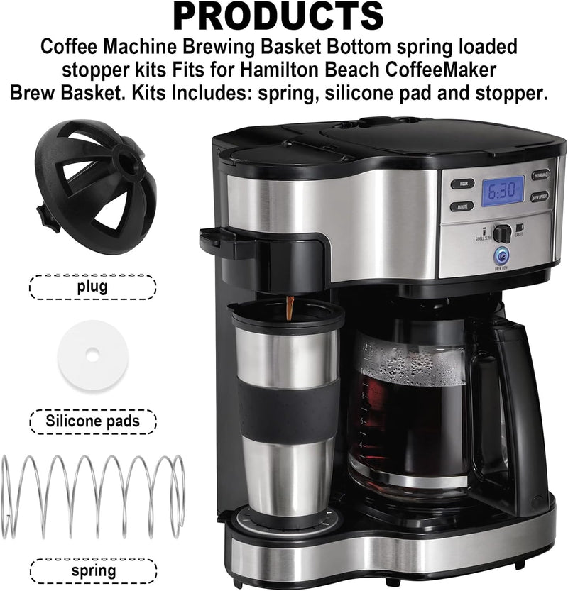 Coffee Machine Brewing Basket Bottom spring loaded stopper kits Fits for Hamilton Beach CoffeeMaker Brew Basket 990117900 990237500