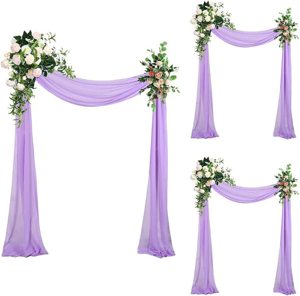 18ft Sheer Chiffon Wedding Arch Drapes for Ceremony  Reception Decorations