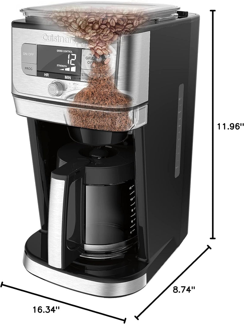 Cuisinart DGB-800 Fully Automatic Burr Grind & Brew, 12-Cup Glass, Silver