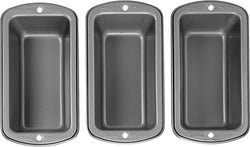 Wilton Recipe Right Non-Stick Mini Loaf Pan Set, 3-Piece, Steel