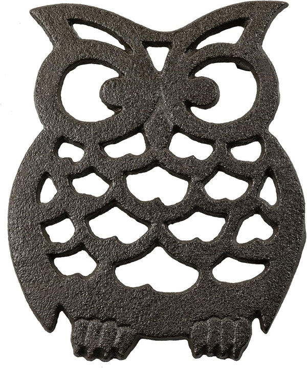 Fardtry Recast Iron Vintage Three-Legged Owl Trivet, Used to Decorate Kitchen Table Tops, Heat Insulation Pads for Hot Pots, Teapots, Barbecue Dishes, Heat Resistant Pads,Scald Resistant Pads