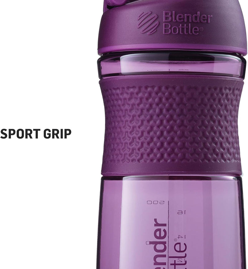 BlenderBottle SportMixer Shaker Bottle Perfect for Protein Shakes and Pre Workout, 20-Ounce, Plum