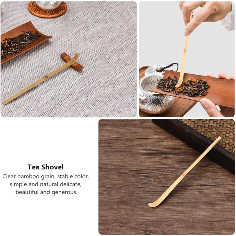 Hemoton 2 Pcs Bamboo Matcha Scoop Japanese Tea Leaf Sticks Tea Whisk Scooping Coffee Powder Scoop for Spices Condiments (Light Brown)