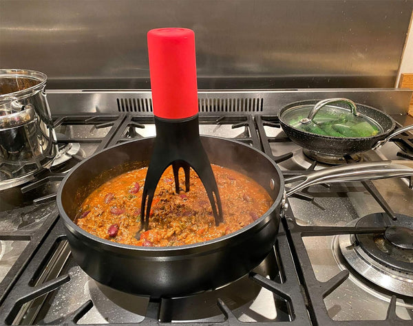 Uutensil Stirr - The Unique Automatic Pan Stirrer - With LED Speed Indicator, Red