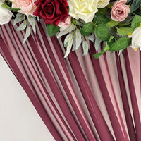 Sheer Chiffon Backdrop Curtains 10Ft X 10Ft， Chiffon Fabric Drapes for Wedding, Long Sheer Curtain for Living Room, Arch Party Stage Decoration(Burgundy, 120 X 120 Inch)