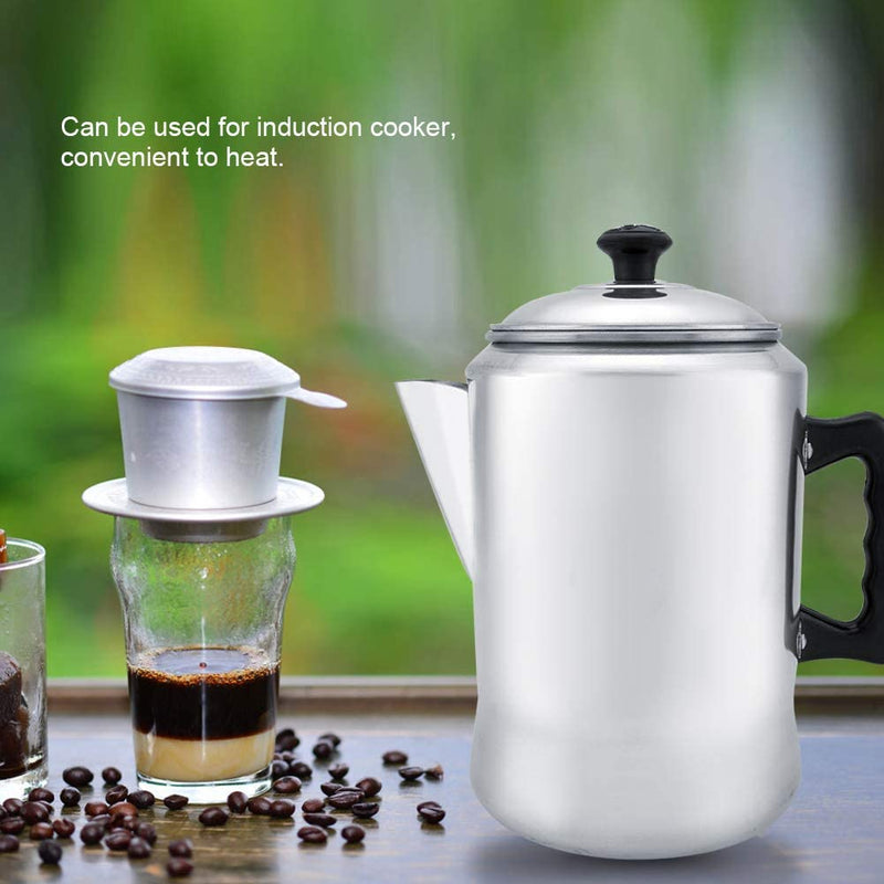 Serlium Aluminum Alloy Coffee Percolator Coffee Maker Pot Percolator Tea Kettle Stove Top Coffee Percolator with Lid for Home Outdoor