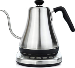 Gooseneck Electric Kettle with Temperature Control & Presets - 1L, Stainless Steel - Tea & Pour Over Coffee Kettle