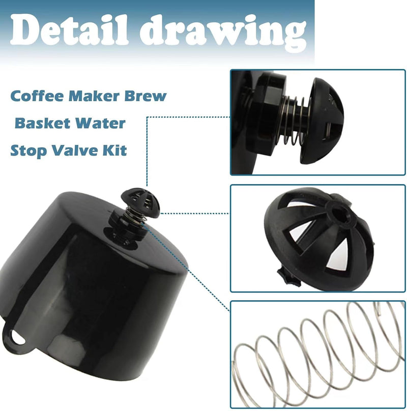 Coffee Machine brew basket water stop valve kits Fits for Hamilton Beach Coffee Maker Parts, Replacement for Hamilton Beach Coffee Pot 990117900 990237500(2Pcs)