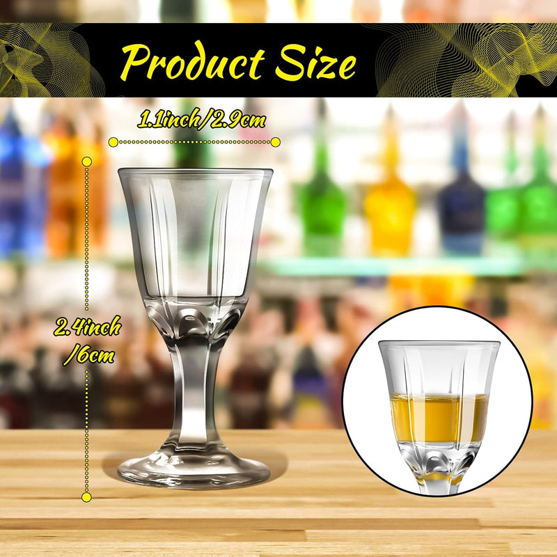 CHENGU 12 Pieces Mini Size 0.4 oz Shot Glasses Cordial Shot Glasses Clear Cordial Glasses Mini Wine Glasses Tequila Shot Glasses with Base Whiskey Shot Glass Set Spirit Glasses Cute Shot Glasses