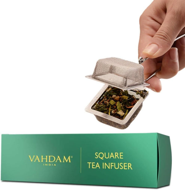 Square Tea Infuser | Tea Infusers For Loose Tea | 18/8 Stainless Steel Fine Mesh Strainer | Tea Infusers For Loose Tea | Tea Strainers | Loose Leaf Tea Infuser | Gift For Him/Her | VAHDAM