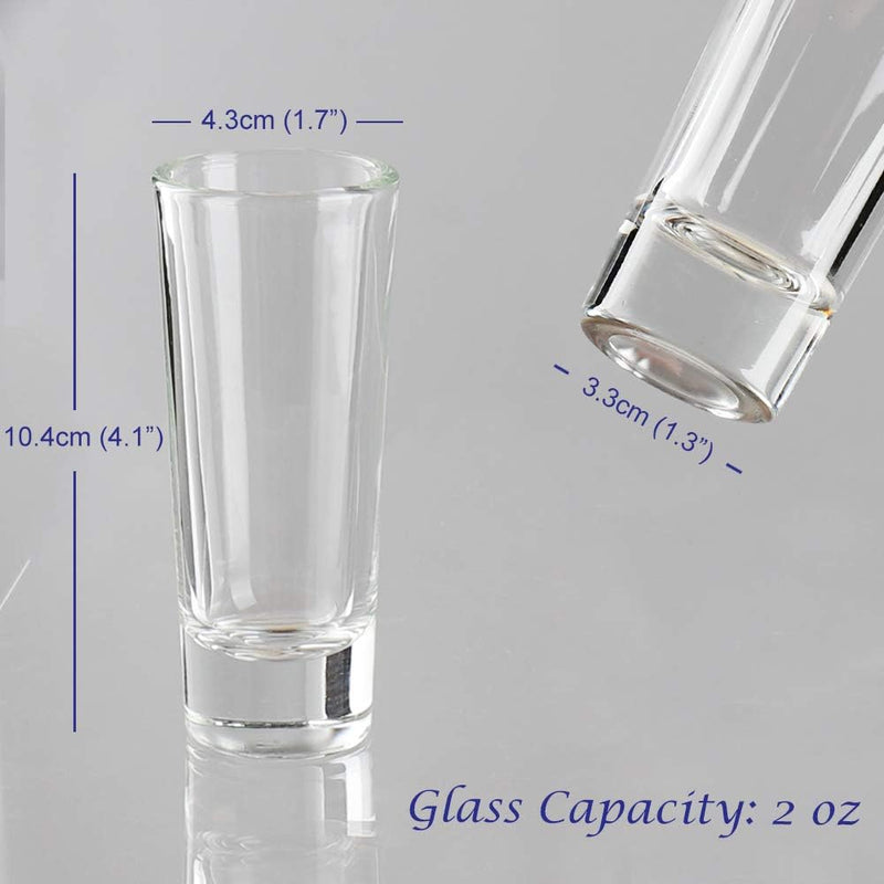 Elivia Shot Glass Set with Heavy Base, 2 oz (12 pack) Clear Glasses for Whiskey, Liqueurs and Dessert - JL01