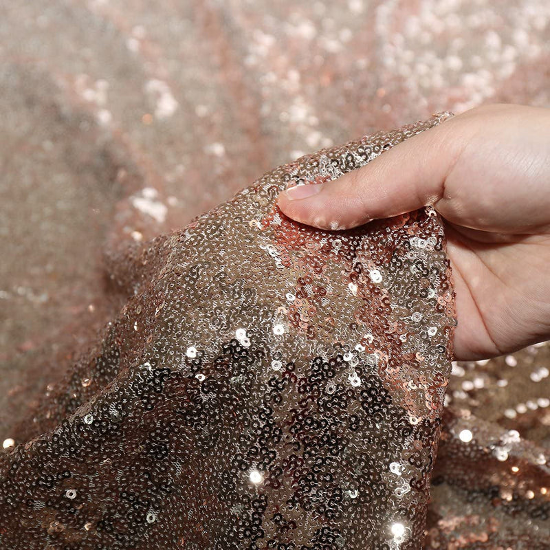 50x72 Rectangle Sequin Tablecloth - Rose Gold