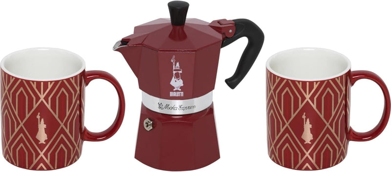 Bialetti - Moka Express Italia Collection: Iconic Stovetop Espresso Maker, Makes Real Italian Coffee, Moka Pot 6 Cups (9 Oz - 270 Ml), Aluminium, Colored in Red Green Silver