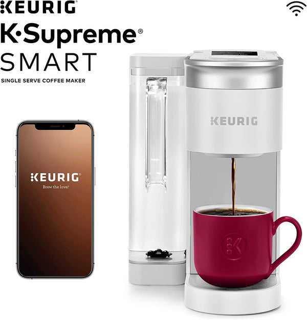 Keurig K-Supreme SMART Coffee Maker, MultiStream Technology, Brews 6-12oz Cup Sizes, White