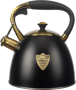 Tea Kettle -2.9 Quart Tea Kettles Stovetop Whistling Teapot Stainless Steel Tea Pots for Stove Top Whistle Tea Pot (Silver-Go)