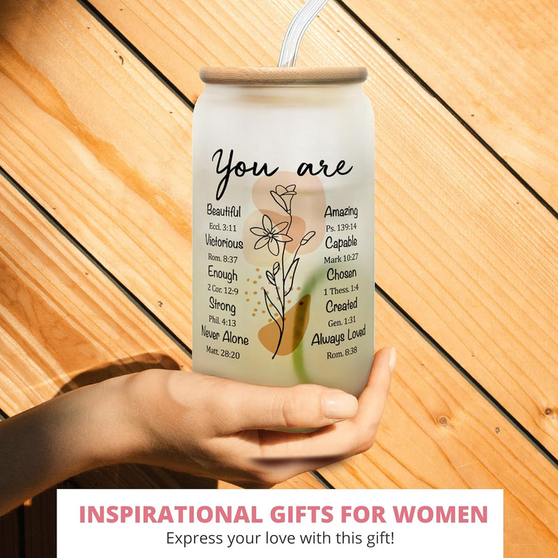 Christian Gifts for Women - Religious Gifts for Women, Inspirational Gifts for Women - Birthday Gifts for Women - Christmas Gifts for Women - Spiritual Gifts for Women, Mom, Friends - 16 Oz Can Glass