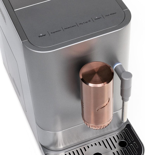 Café Affetto Automatic Espresso Machine + Milk Frother | Built-In & Adjustable Espresso Bean Grinder | One-Touch Brew in 90 Seconds | Steel Silver, 1.2 Liter, (C7CEBBS2RS3)