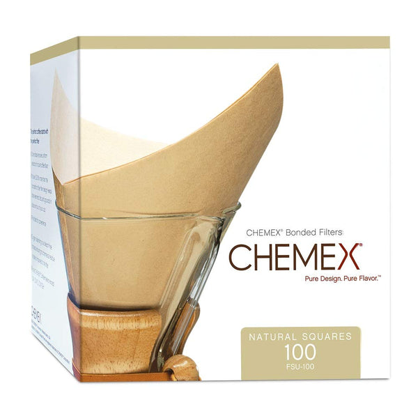 Chemex Natural Coffee Filters, Square, 100ct - Exclusive Packaging
