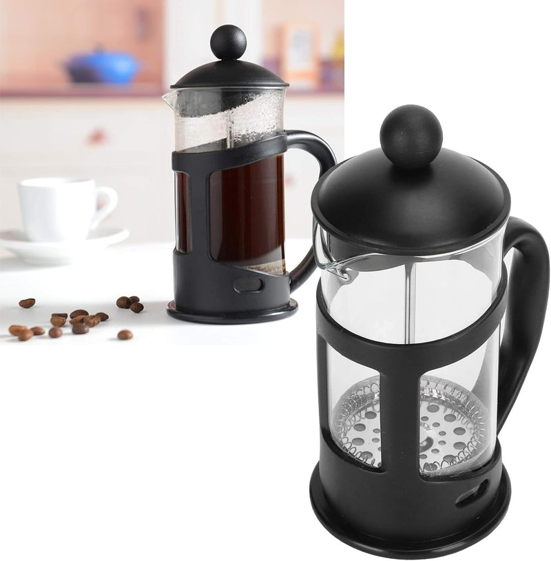 KUIKUI French Press Coffee Maker, Espresso Tea and Coffee Maker, High Temperature Resistant Borosilicate Glass Coffee Press Teapot for Camping Travel Gifts, Black (1000ml)