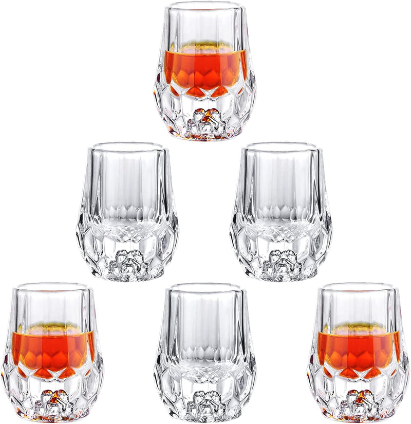 Jaepsing Shot Glasses, 0.5oz Heavy Base Shot Glass Set of 6/Cute Shot Glasses/Clear Shot Glasses/Cordial Glasses/Sherry Glasses/Perfect for Spirits