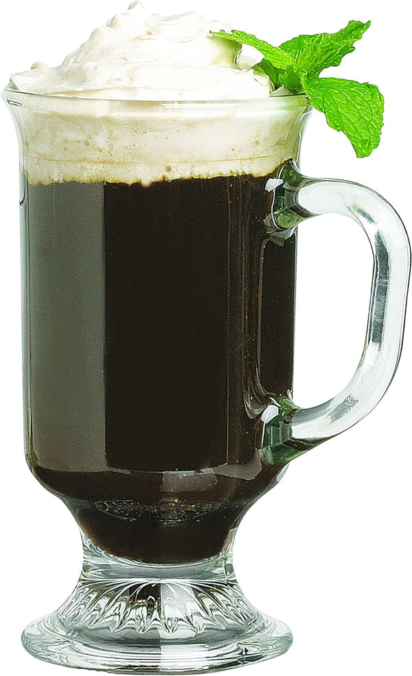 Anchor Hocking 8-oz Irish Set of 12 Coffee Mug Set, 12 Count (Pack of 1), Crystal Clear Glass