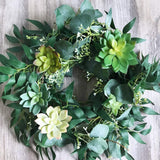 Fake Greenery Garlands Artificial Silver Dollar Eucalyptus Garland in Grey Green and Willow Twigs Garland Intertwined Together for Rustic Wedding Arch Swag Doorways Table Runner Decoration