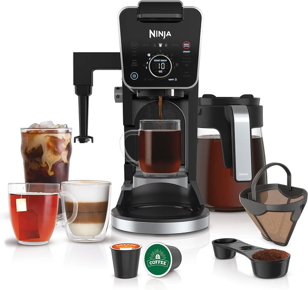 Ninja CFP307 DualBrew Pro Specialty Coffee System, Single-Serve, Compatible with K-Cups & 12-Cup Drip Coffee Maker, with Permanent Filter Black