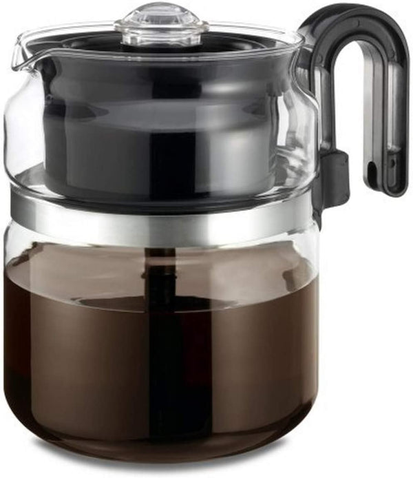 CAFÉ BREW COLLECTION High End Glass Stovetop Percolator Coffee Pot - Best 40 oz Borosilicate Glass Percolator Coffee Pot - Dishwasher Safe Coffee Percolator - BPA Free 8 Cup Percolator by Medelco