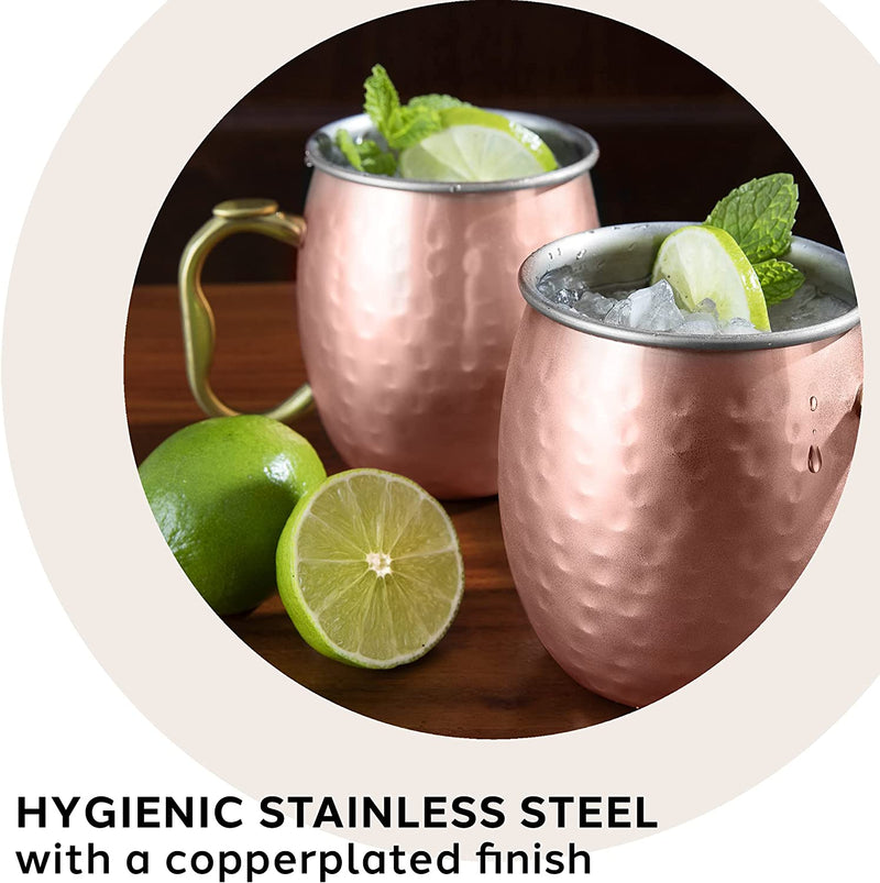 Oggi Moscow Hammered Copper Plated Mule Mug with EZ-Grip Handle, 20-Ounce, (9006)