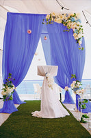 Wedding Arch Draping Fabric 18 Ft Royal Blue Chiffon Fabric for Draping Ceiling 2 Panels Chiffon Wedding Arch Drapes Fabric Sheer Wedding Archway Bridal Decoration (W 29" X L 18Ft, Royal Blue)