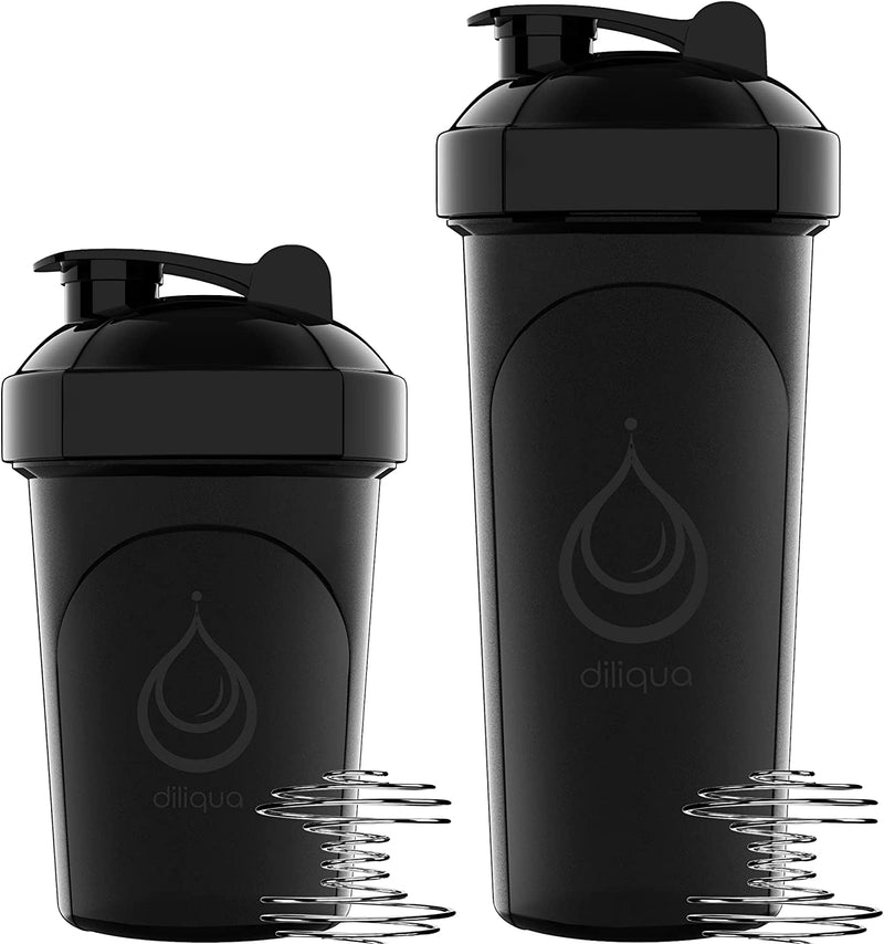 diliqua -10 PACK- small Shaker Bottles for Protein Mixes | BPA-Free & Dishwasher Safe | 5 Large 28 oz & 5 20 oz | Blender Shaker Cups for protein shakes