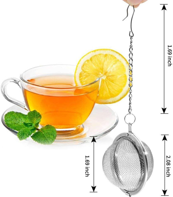 Fu Store 2pcs Stainless Steel Mesh Tea Ball 2.1 Inch Tea Strainers Tea Infuser Strainer Filters for Tea