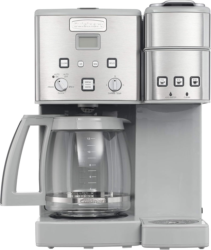 Cuisinart Coffee Maker,12 Cup with 3 Single-Size Brewers, 6, 8, 12 oz, Black/Stainless Steel, SS-15BKSP1