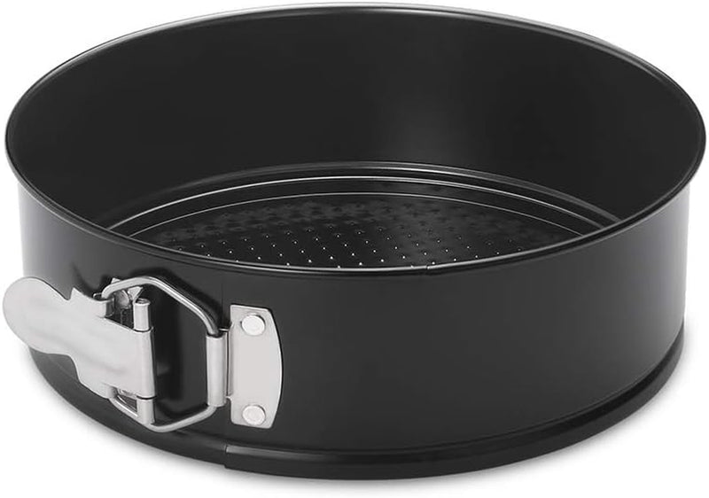 HIWARE 9 Inch Non-stick Cheesecake Pan Springform Pan with Removable Bottom/Leakproof Cake Pan with 50 Pcs Parchment Paper - Black