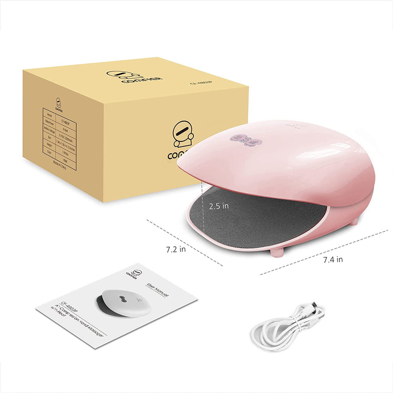 COMFIER Wireless Hand Massager with Heat -3 Levels Compression & Heating,Rechargeable Hand Massager Machine for Carpal Tunnel,Ideal Gifts for Women (Petal Pink)