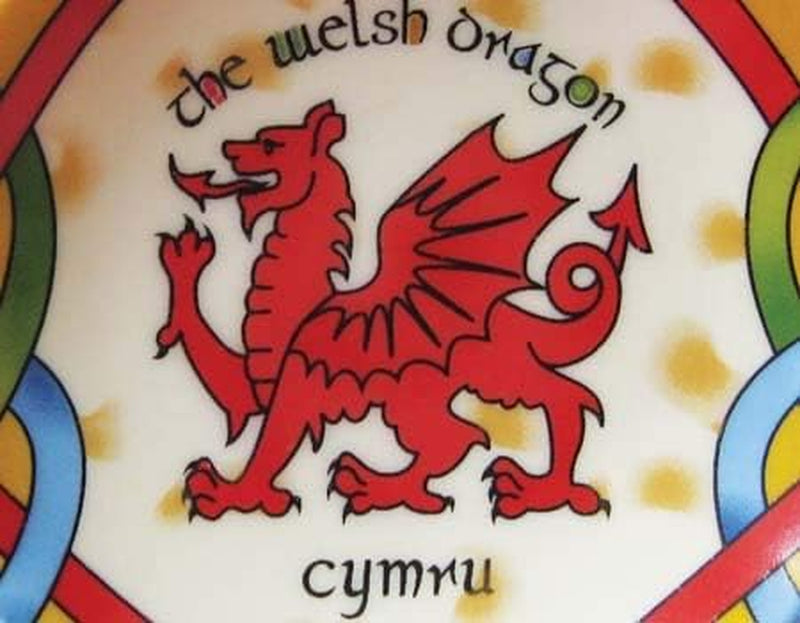 Welsh Dragon Teabag Holder Irish Tea Bag Coaster Wales Teapot Shaped Resting Caddy Saucer St. Davids Day Gift Made of New Bone China H8.5cm W11.5cm Diameter 4"/10cm