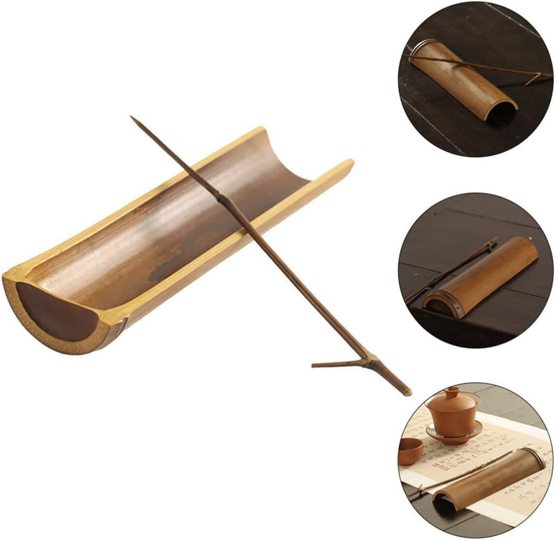 Cabilock 2pcs Tea Ceremony Utensil Tools Set Gong Fu Tea Tool Natural Bamboo Tea Tools Tea Scoop Spoon for Traditional Japanese Tea Ceremony