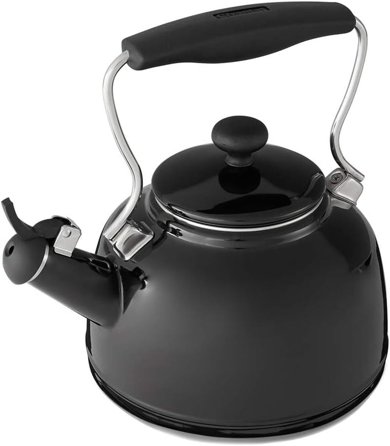 Chantal Tea Kettle, 1.7 QT, Vintage Series, Premium Enamel on Carbon Steel, Whistling, Even Heating & Quick Boil (Chili Red)