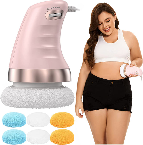 Body Sculpting Machine, Electric Body Cellulite Remover Massager for Abdomen Butt Legs Back Arms, Including 6 Massage Washable Pads - Pink