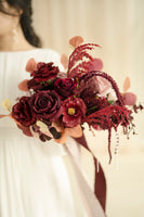 Standard Free-Form Bridal Bouquet in Burgundy & Dusty Rose | Clearance
