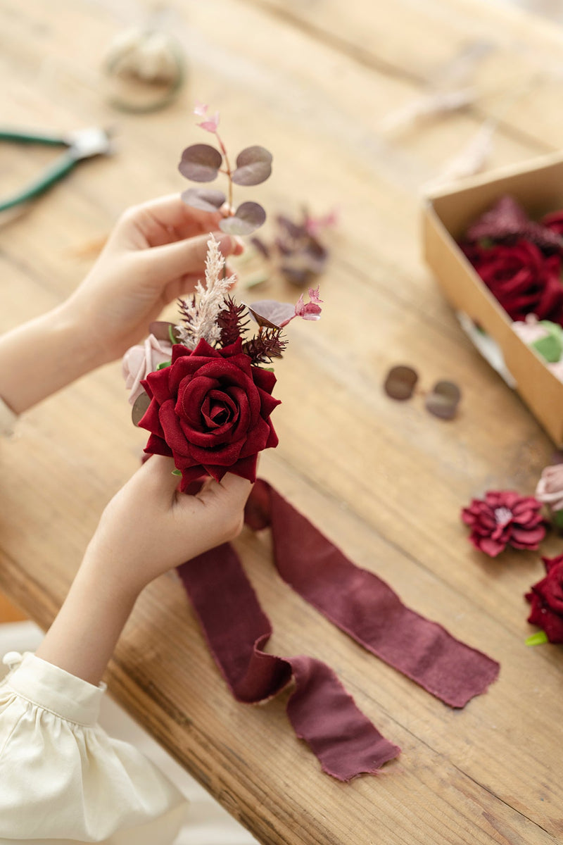 Burgundy  Dusty Rose DIY Wedding Flower Packages - Clearance
