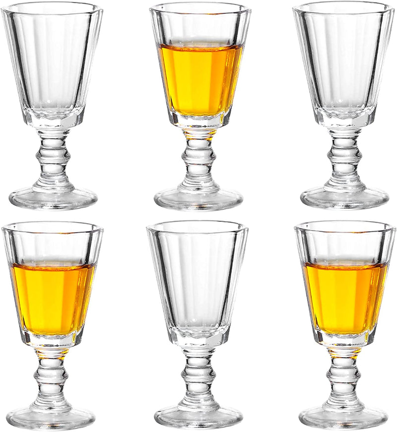 Jaepsing Shot Glasses, 1oz Mini Shot Glass Set of 6/Cute Shot Glasses/Clear Shot Glasses/Cordial Glasses/Sherry Glasses/Perfect for Spirits