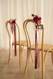 Wedding Aisle Decoration Pew Flowers in Burgundy & Dusty Rose