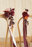 Wedding Aisle Decoration Pew Flowers in Burgundy & Dusty Rose