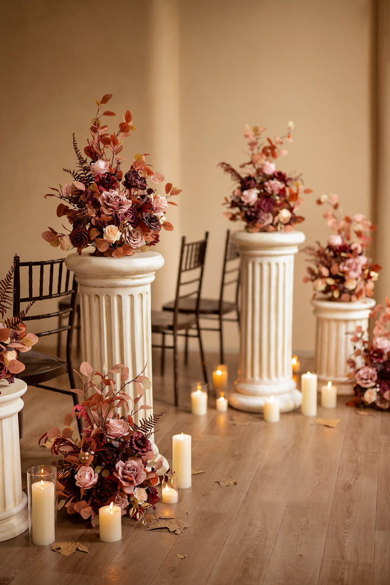 DIY Wedding Ceremony Decoration Packages - Burgundy  Dusty Rose Clearance